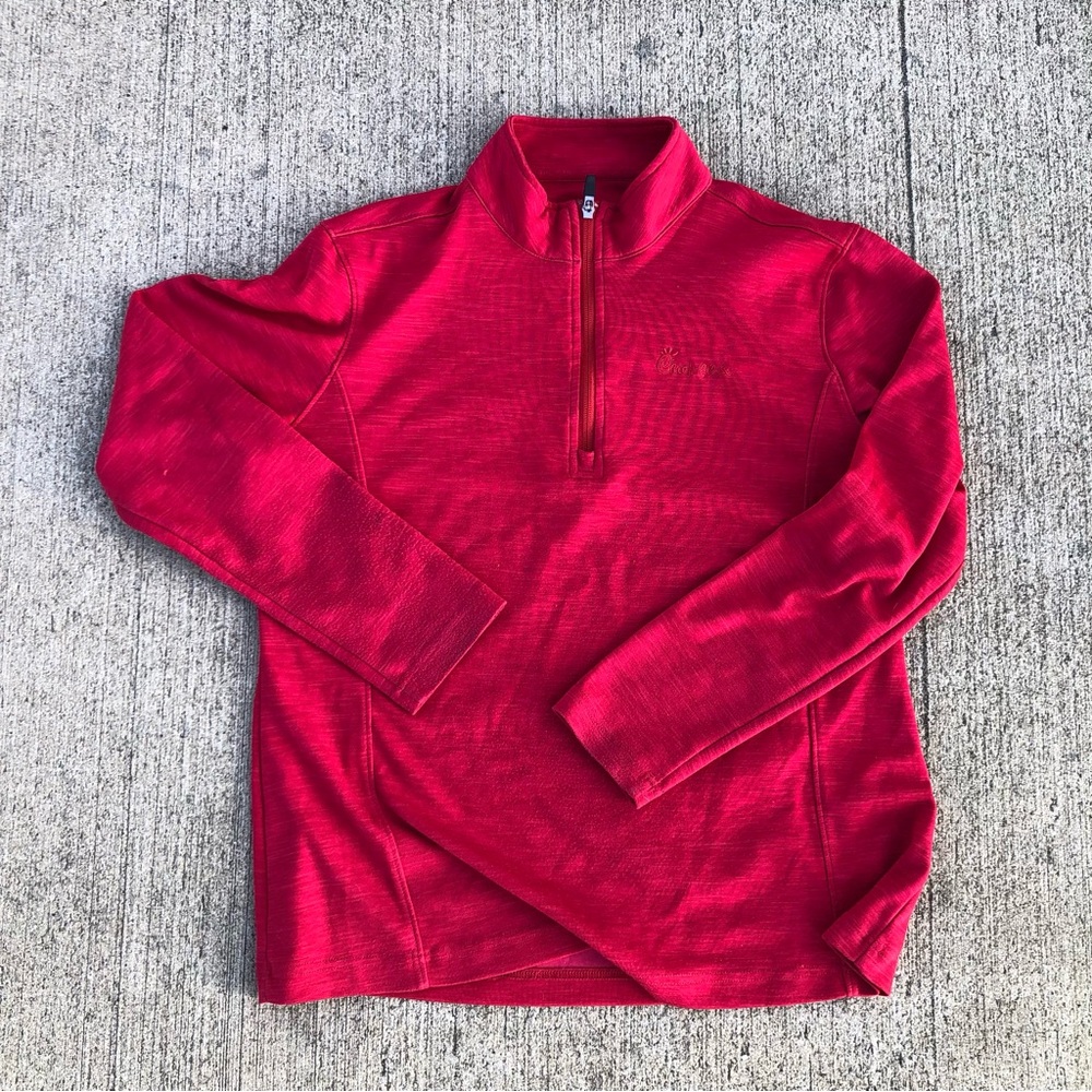Red Chick-fil-A OOBE Hydrovent Quarter Zip Pullover Red Large